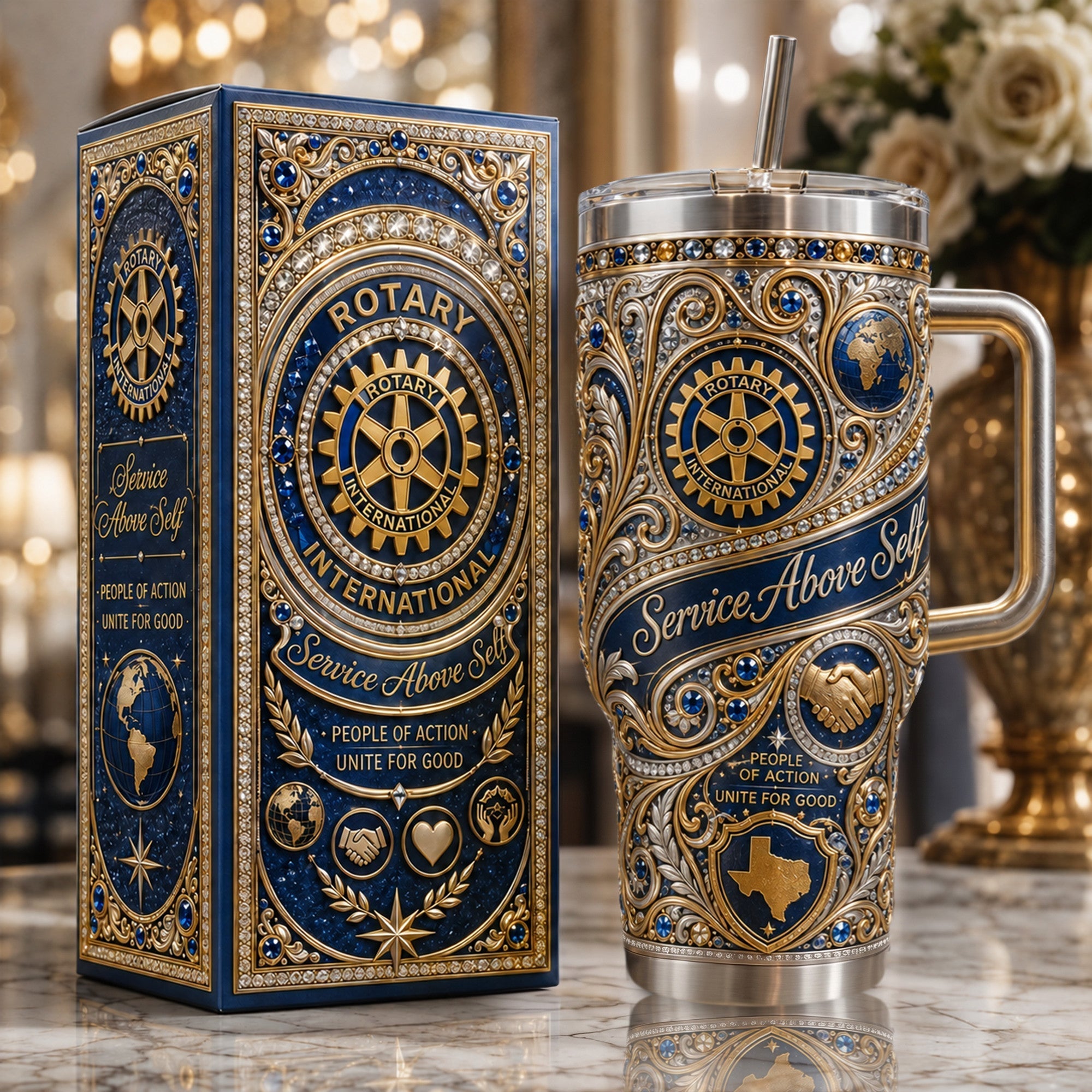 Premium ROTI 40oz Tumbler With Handle TNSM