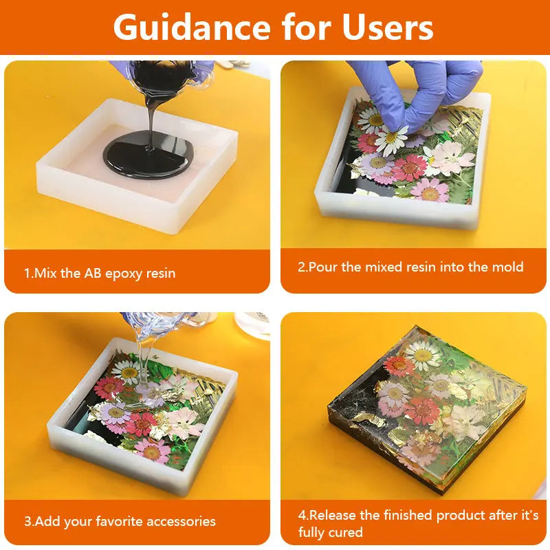 Epoxy Silicone Mold Set Jewelry Casting Mold Kit with Hand Drill, Glitter Sequins and Tools for Pendant Earring Keychain Making