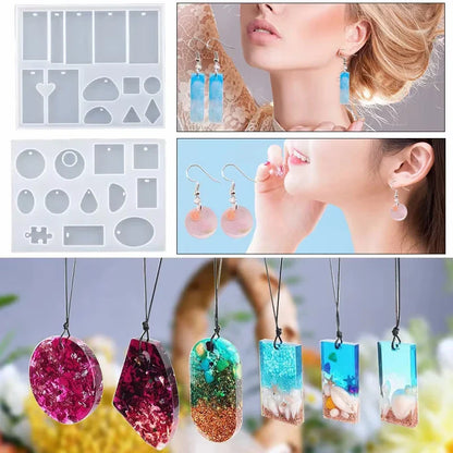 Creation Essential Silicone Molds Kit for Resin Jewelry Casting Making for Jewelry Making Pendant Earring Necklace Keychain DIY