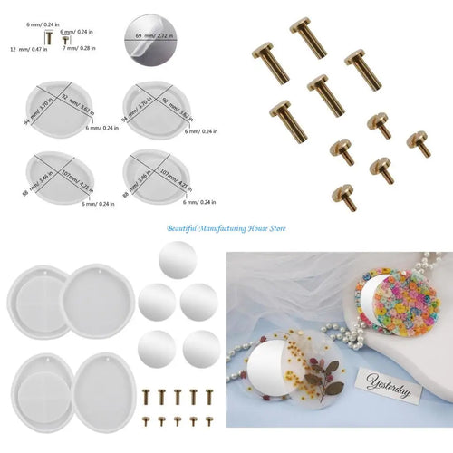 E56A Jewelry Making Mold Epoxy Casting Molds Suitable for Rotating Makeup Glass