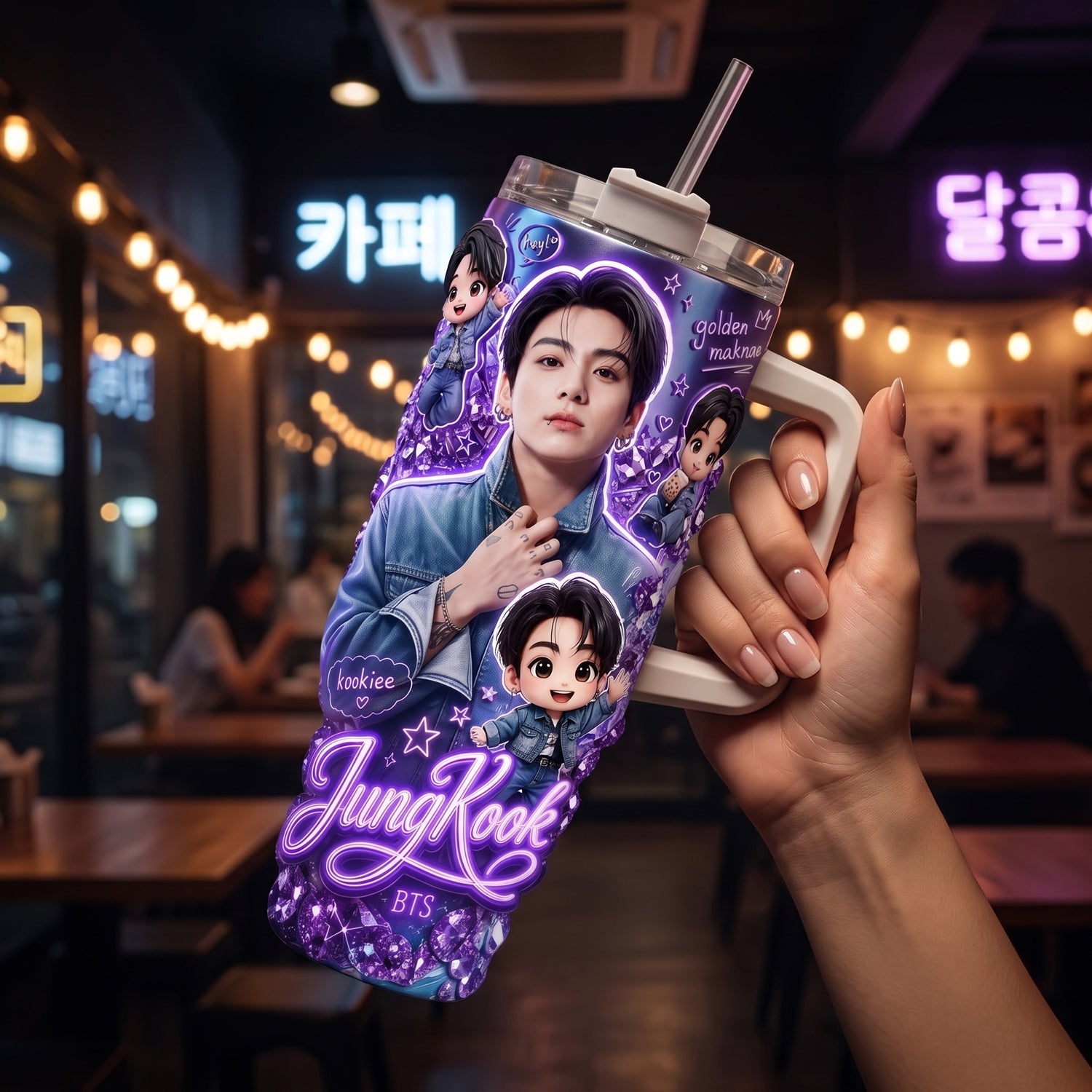 BTS JK 40oz Tumbler With Handle